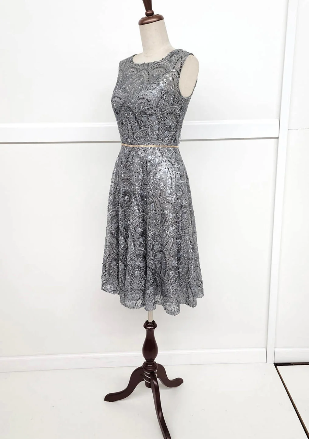 Chicas J028 Cocktail Royal A-Line Sleeveless Short Sequin Fabric Dress - Image 3