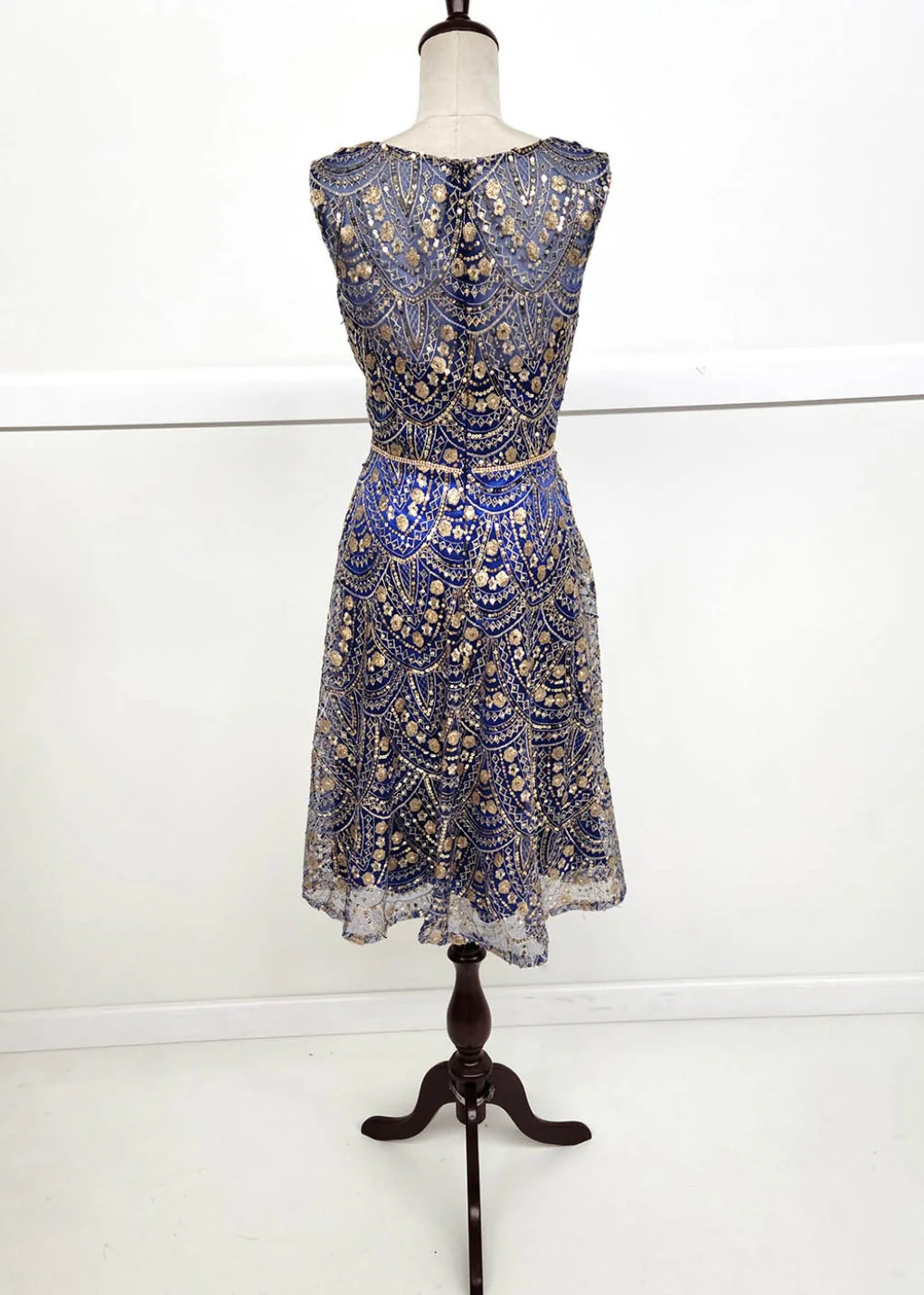 Chicas J028 Cocktail Royal A-Line Sleeveless Short Sequin Fabric Dress - Image 5