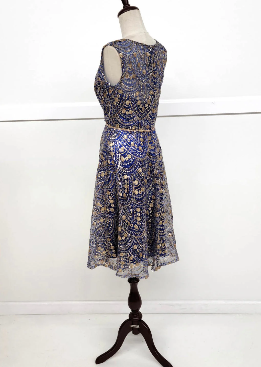 Chicas J028 Cocktail Royal A-Line Sleeveless Short Sequin Fabric Dress - Image 6
