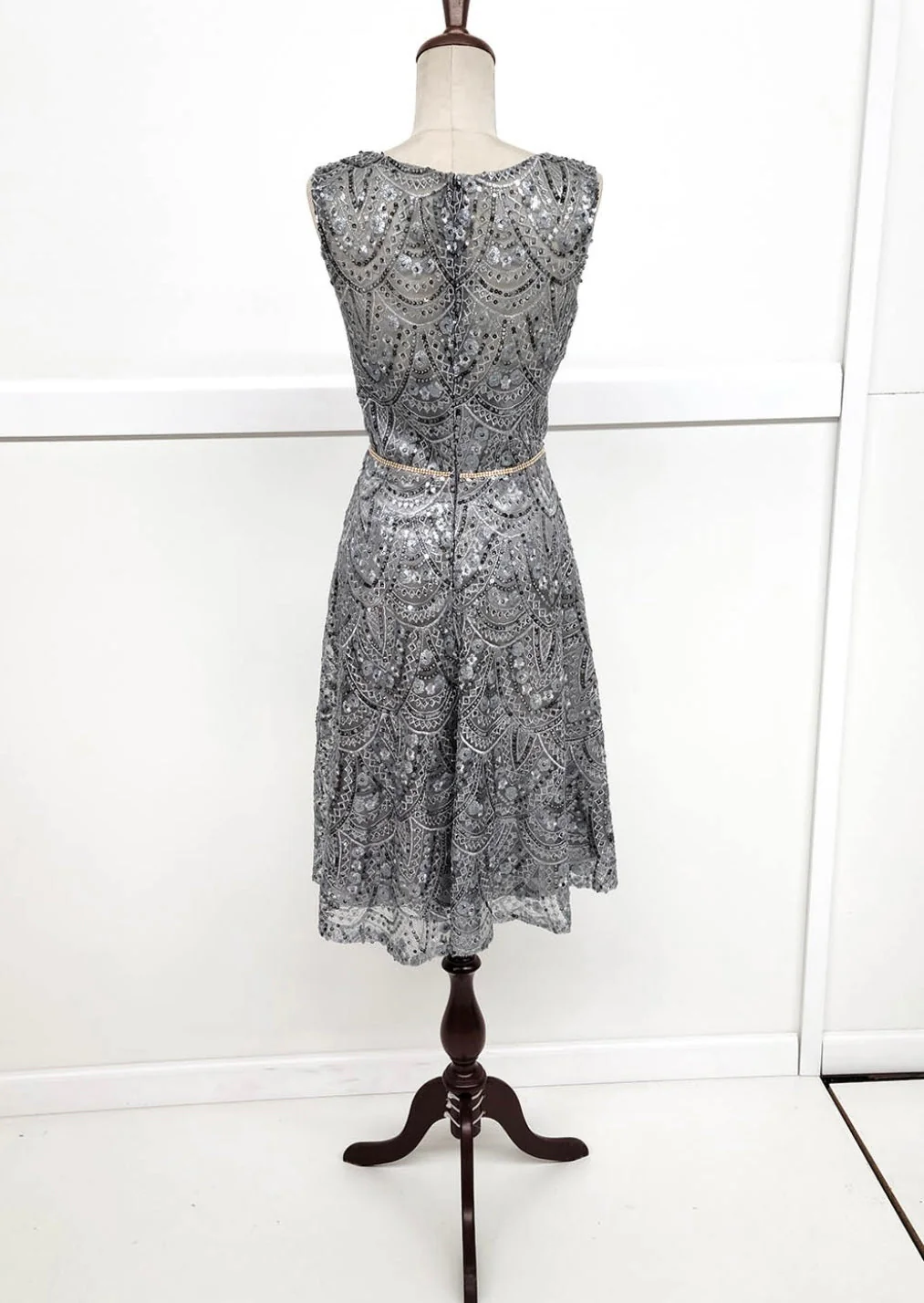 Chicas J028 Cocktail Royal A-Line Sleeveless Short Sequin Fabric Dress - Image 9