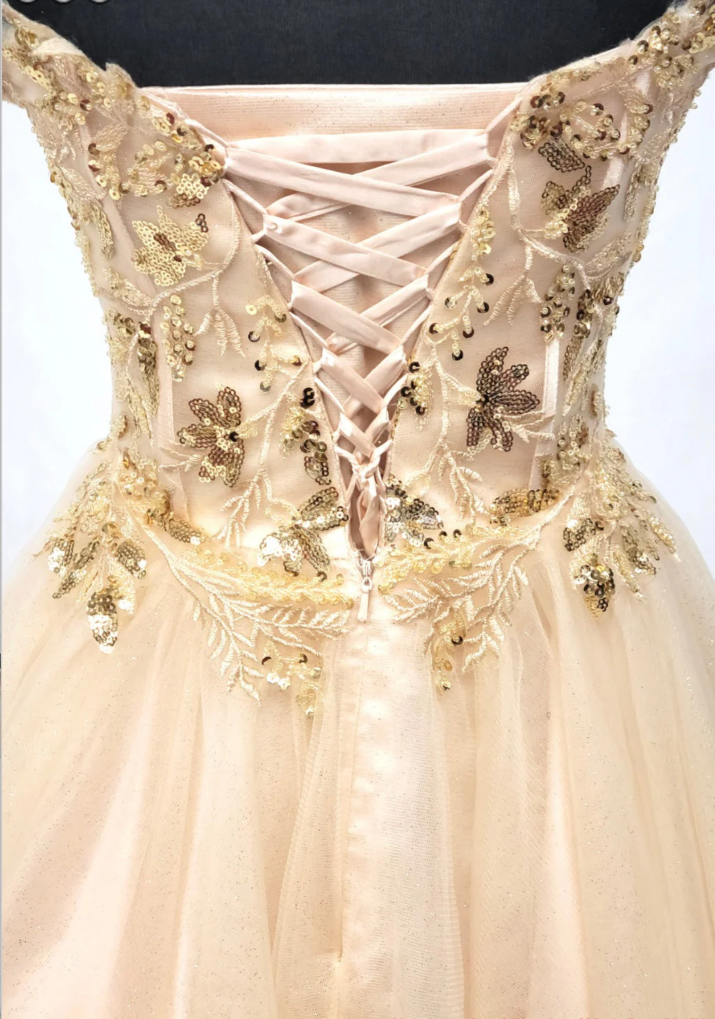 Chicas J051 Cocktail A-Line Short Sequin Embroidered Tulle Dress - Image 2