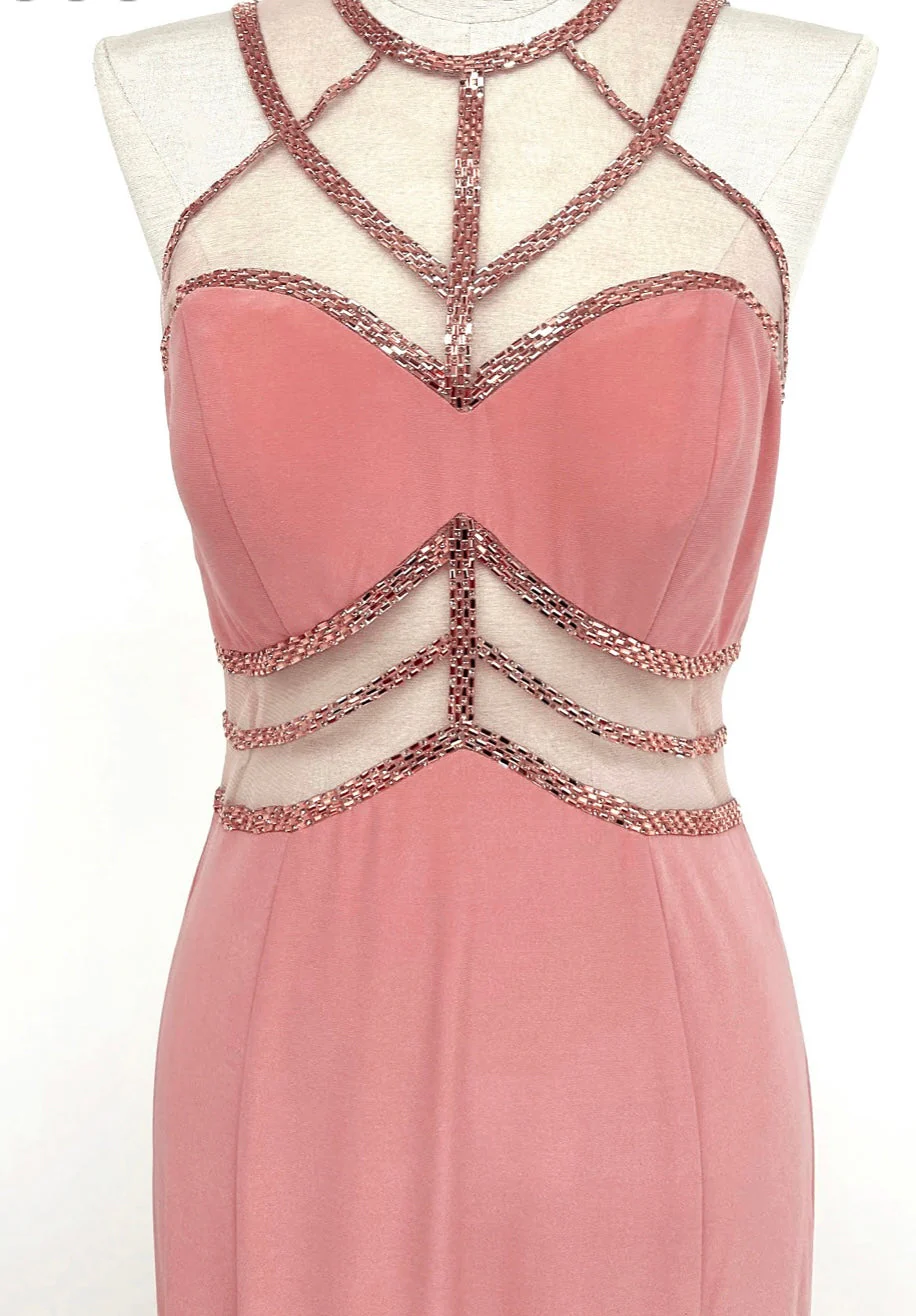 Chicas YG5006 Evening Sheath Illusion Floor-Length Fabric Dress - Image 2