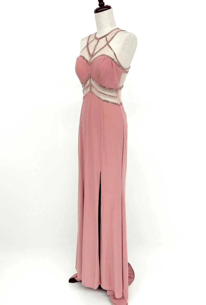 Chicas YG5006 Evening Sheath Illusion Floor-Length Fabric Dress - Image 3