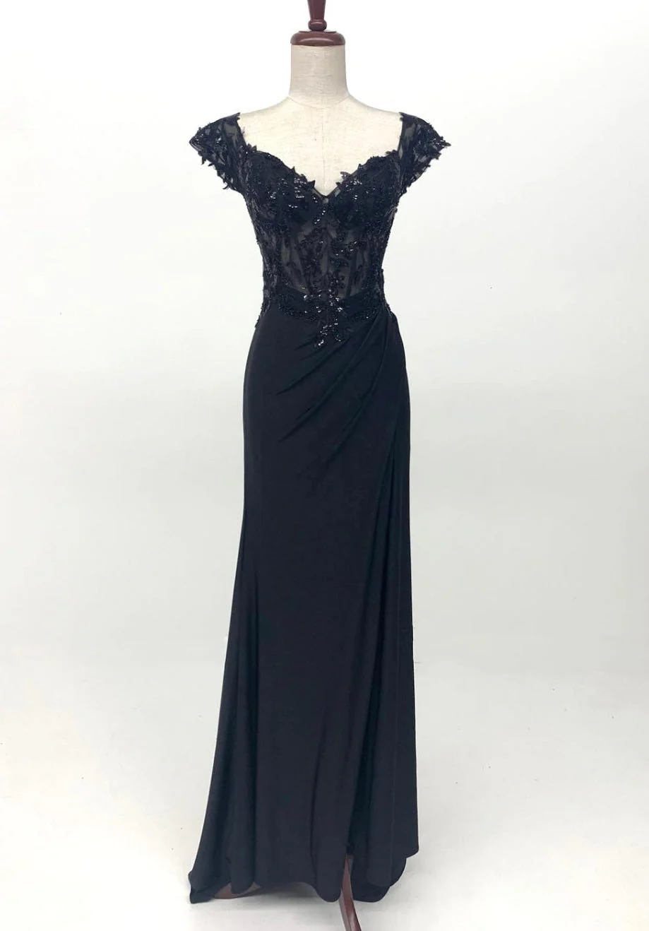 Chicas YG5027 Prom Royal Floor-Length Corset High-Slit Sequin Lace Dress