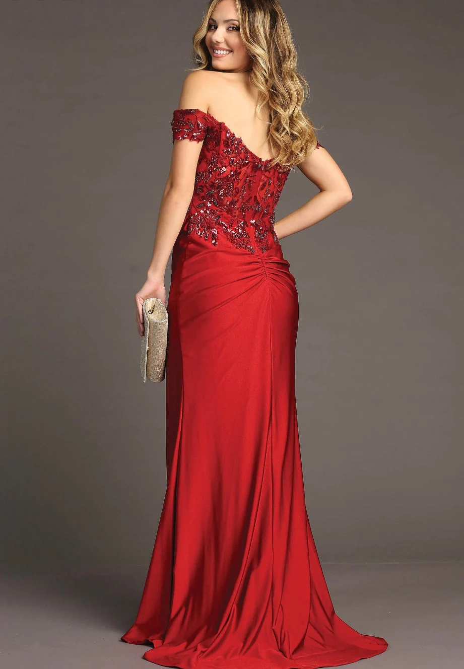Chicas YG5027 Prom Royal Floor-Length Corset High-Slit Sequin Lace Dress - Image 4