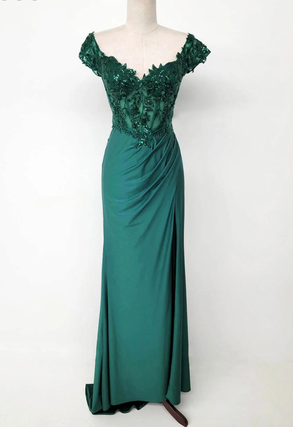 Chicas YG5027 Prom Royal Floor-Length Corset High-Slit Sequin Lace Dress - Image 6