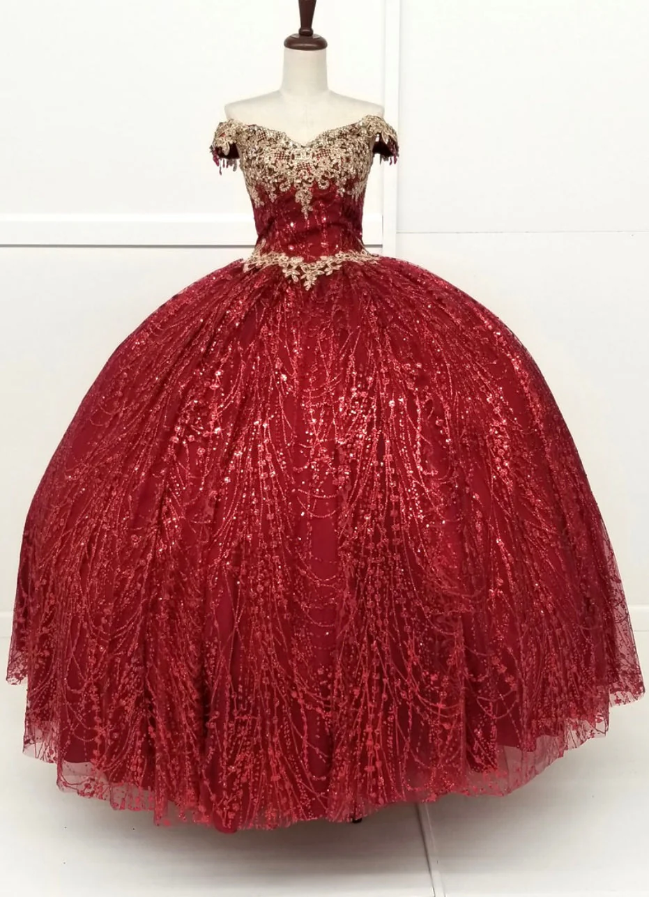 Chicas HF3011 Burgundy BallDress Sweetheart Floor-Length Fabric Dress