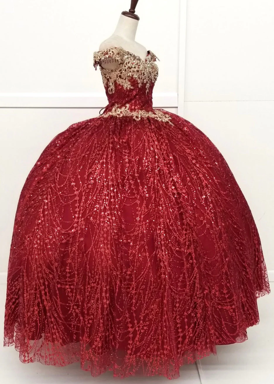 Chicas HF3011 Burgundy BallDress Sweetheart Floor-Length Fabric Dress - Image 2