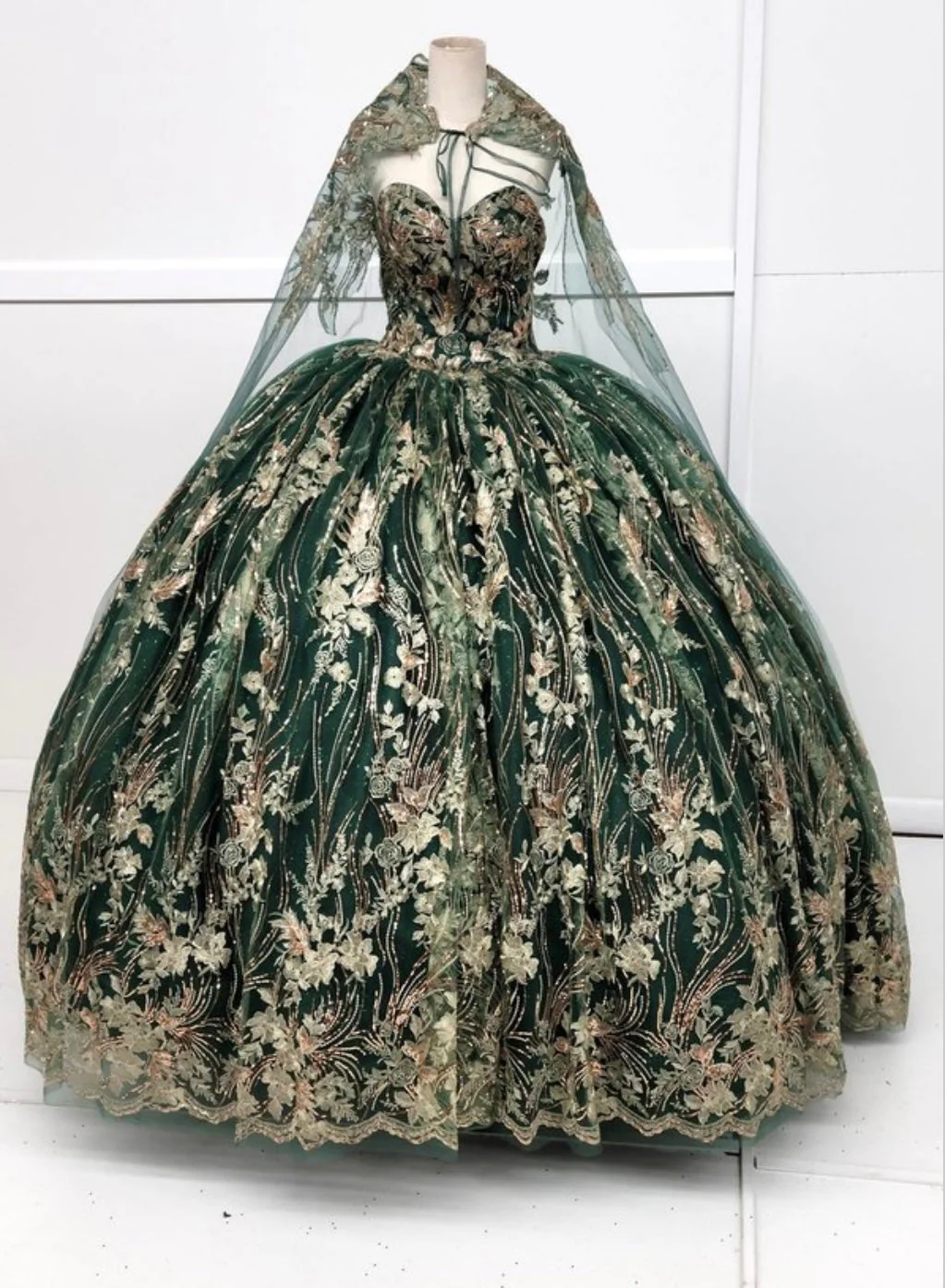 Chicas HF3079 Printed Metallic Formal BallDress Floral Tulle Dress - Image 3