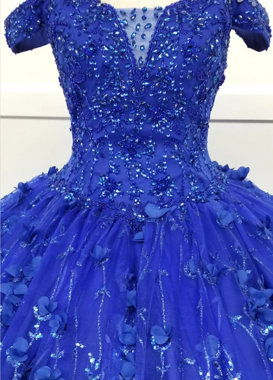 Chicas HF3038 Printed Royal BallDress Sweetheart Floral Tulle Dress - Image 4