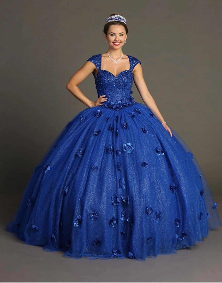 Chicas HF3068 Printed Royal BallDress Sweetheart Floral Style Tulle Dress
