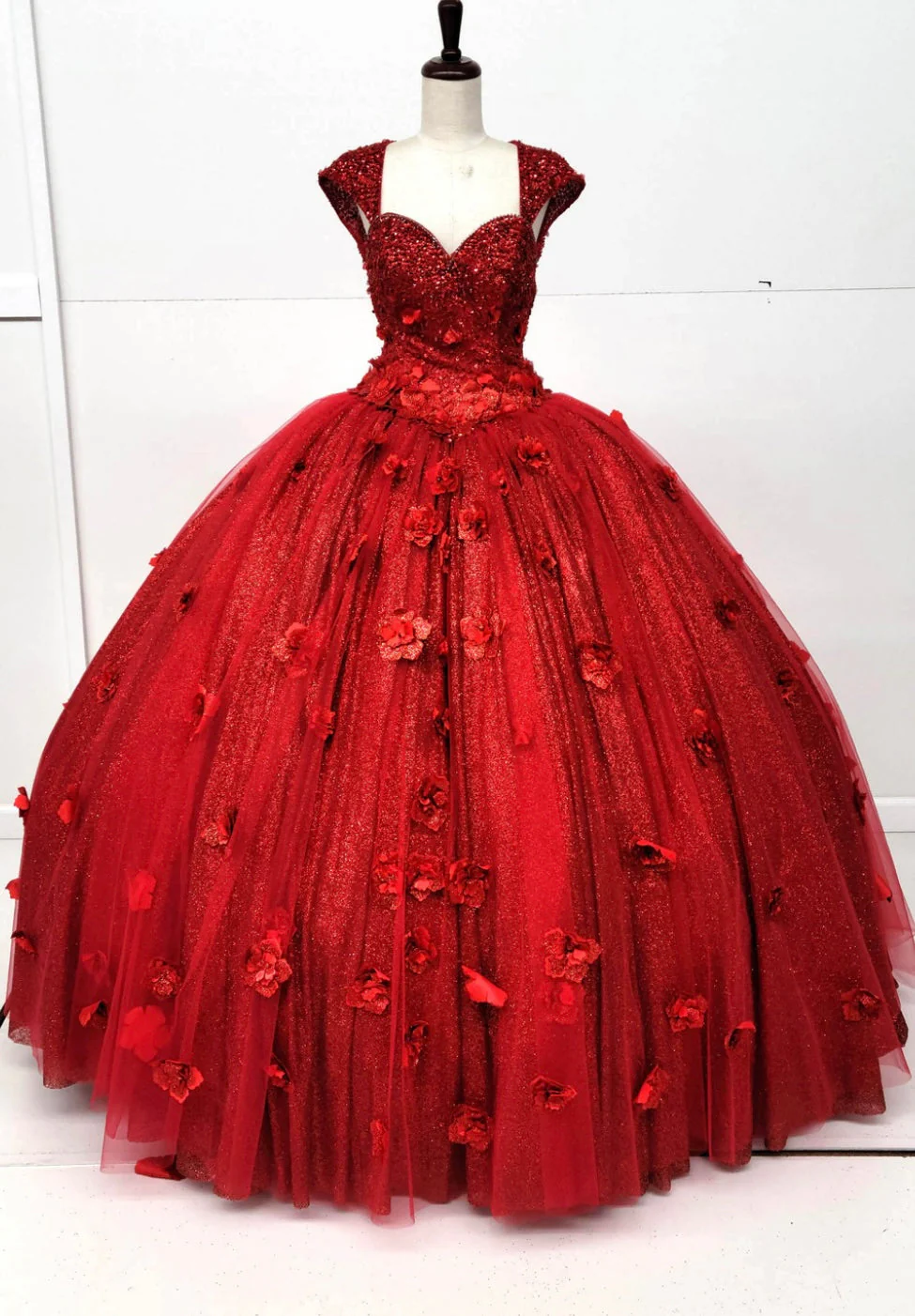 Chicas HF3068 Printed Royal BallDress Sweetheart Floral Style Tulle Dress - Image 12