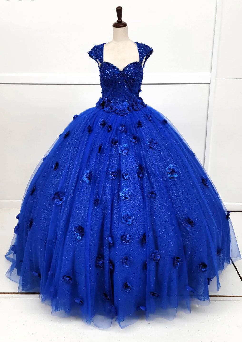 Chicas HF3068 Printed Royal BallDress Sweetheart Floral Style Tulle Dress - Image 2
