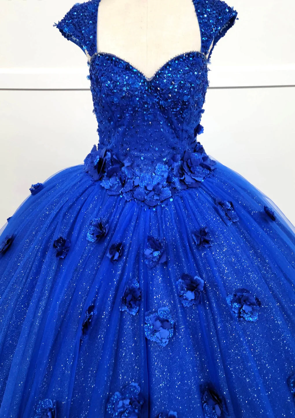 Chicas HF3068 Printed Royal BallDress Sweetheart Floral Style Tulle Dress - Image 3