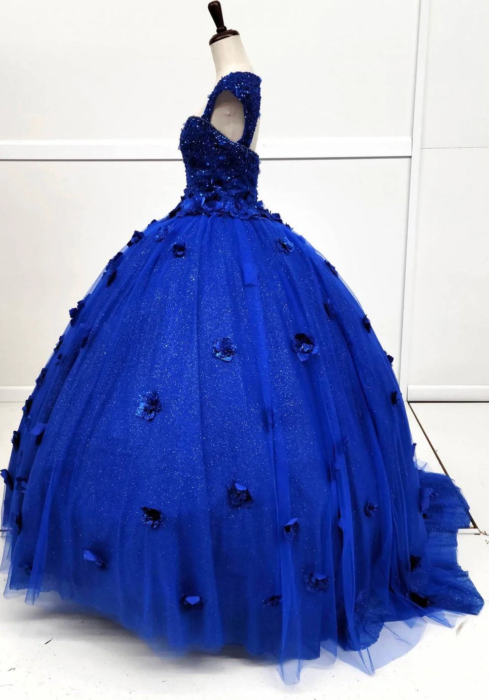 Chicas HF3068 Printed Royal BallDress Sweetheart Floral Style Tulle Dress - Image 7
