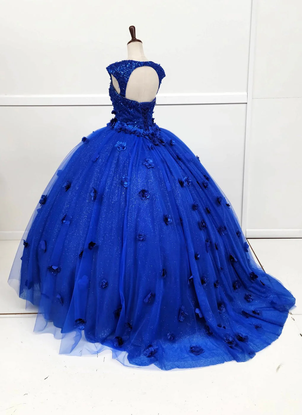 Chicas HF3068 Printed Royal BallDress Sweetheart Floral Style Tulle Dress - Image 8