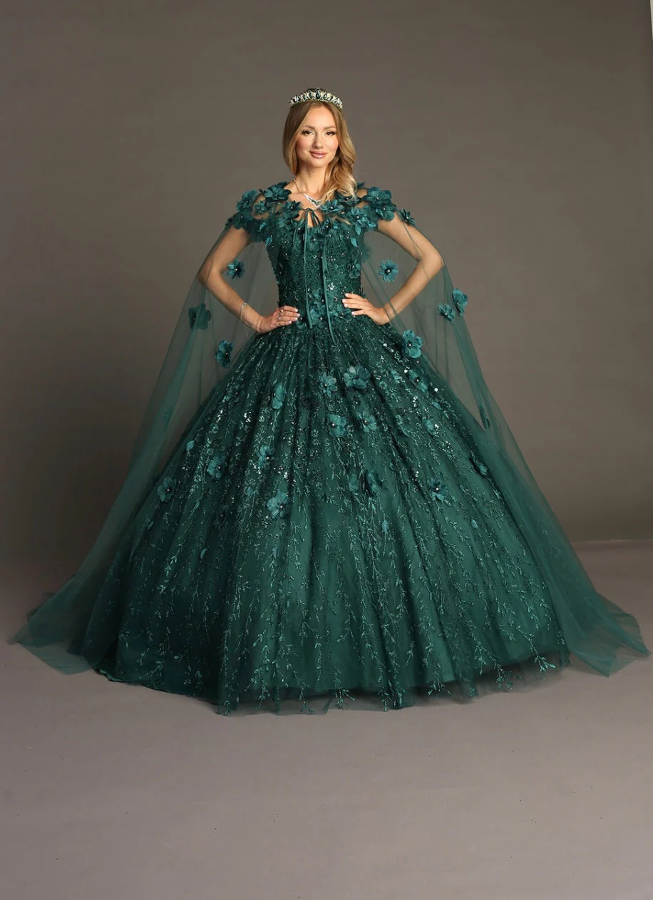 Chicas HF3073 Elegant Printed Metallic Royal BallDress Strapless Tulle Dress