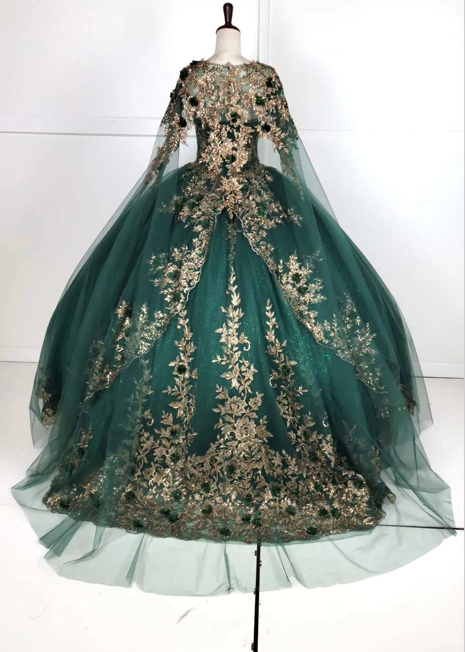 Chicas HF3080 Printed Glitter Royal BallDress Floral Tulle Dress - Image 2