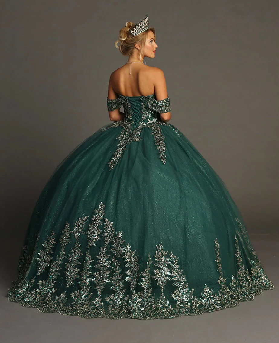 Chicas HF3081 Formal Gold BallDress Sweetheart Floor-Length Sequin Tulle Dress - Image 2