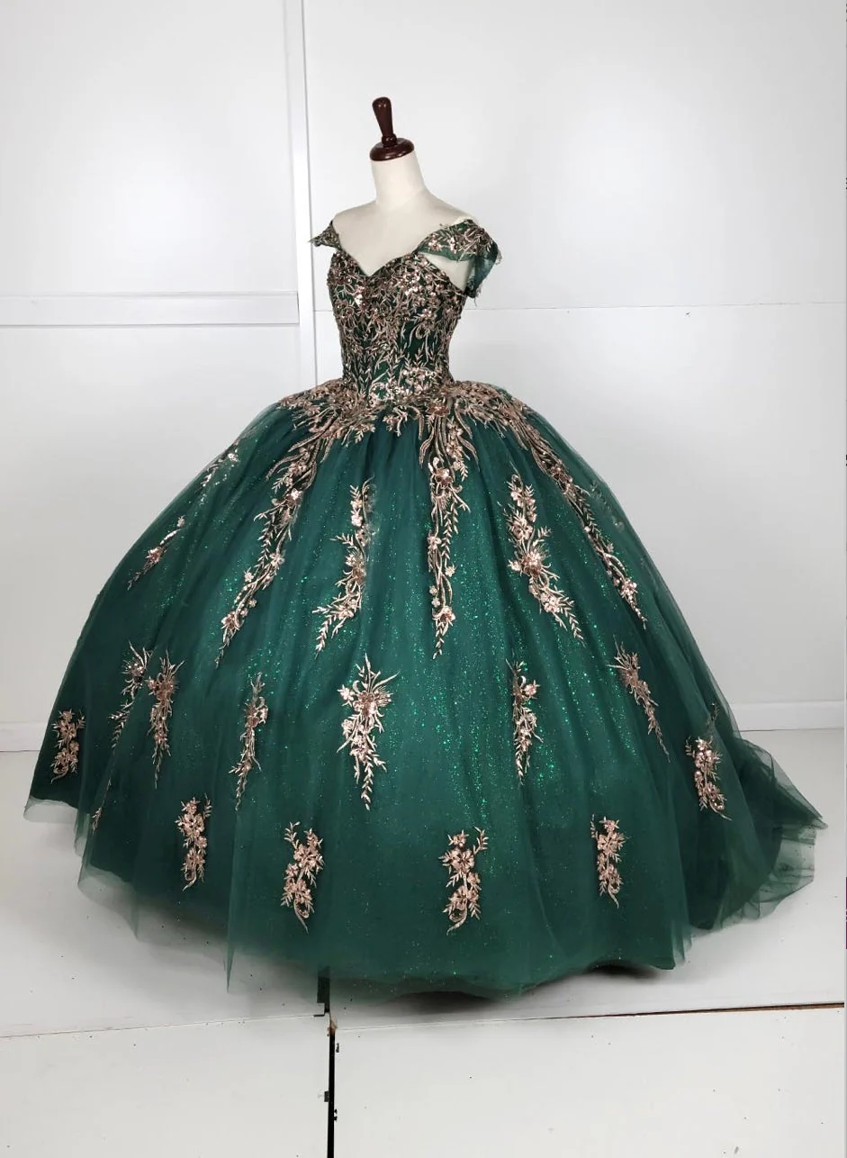 Chicas HF3084 Romantic Printed Metallic Glitter Burgundy BallDress Tulle Dress - Image 3