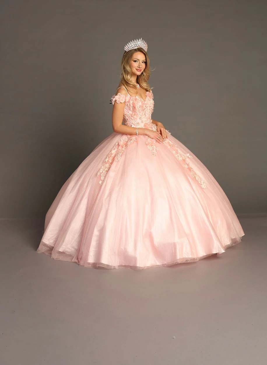 Chicas G20201 Romantic Printed Glitter Quinceañera Royal BallDress Tulle Dress - Image 3