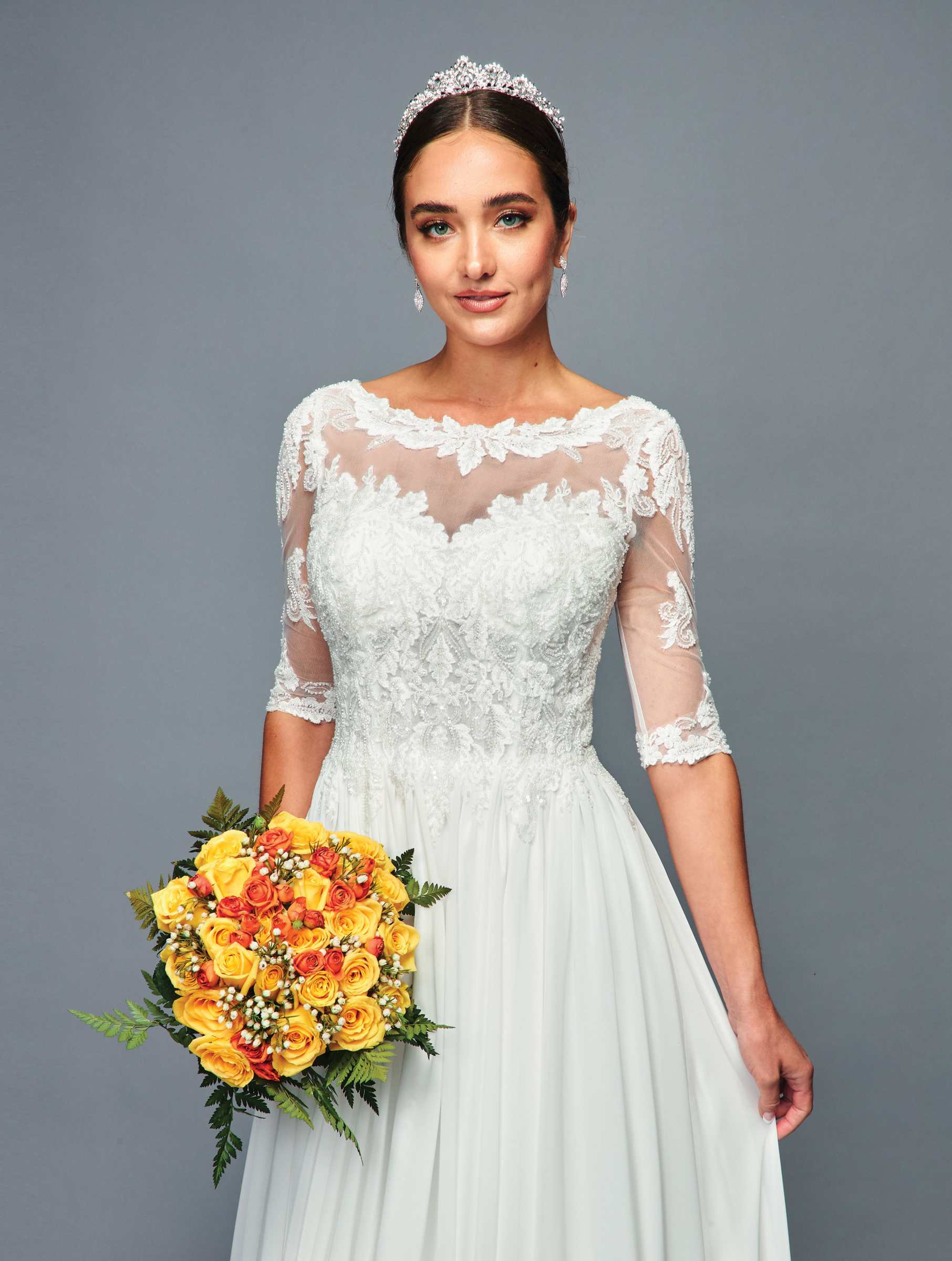 Chiffon Wedding Dresses | Ivory Bridal Gown by 468 - Image 3