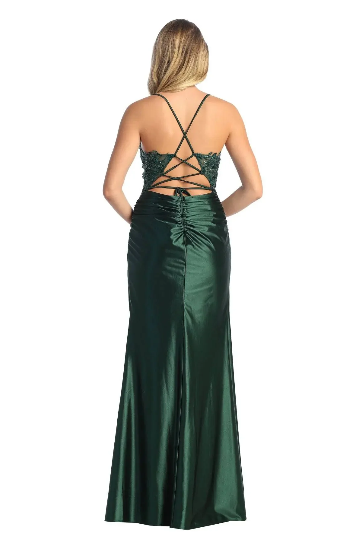 Cindy Collection 50447 Lace and Sequin Embroidered Corset Dress with Structured Mesh - Image 2