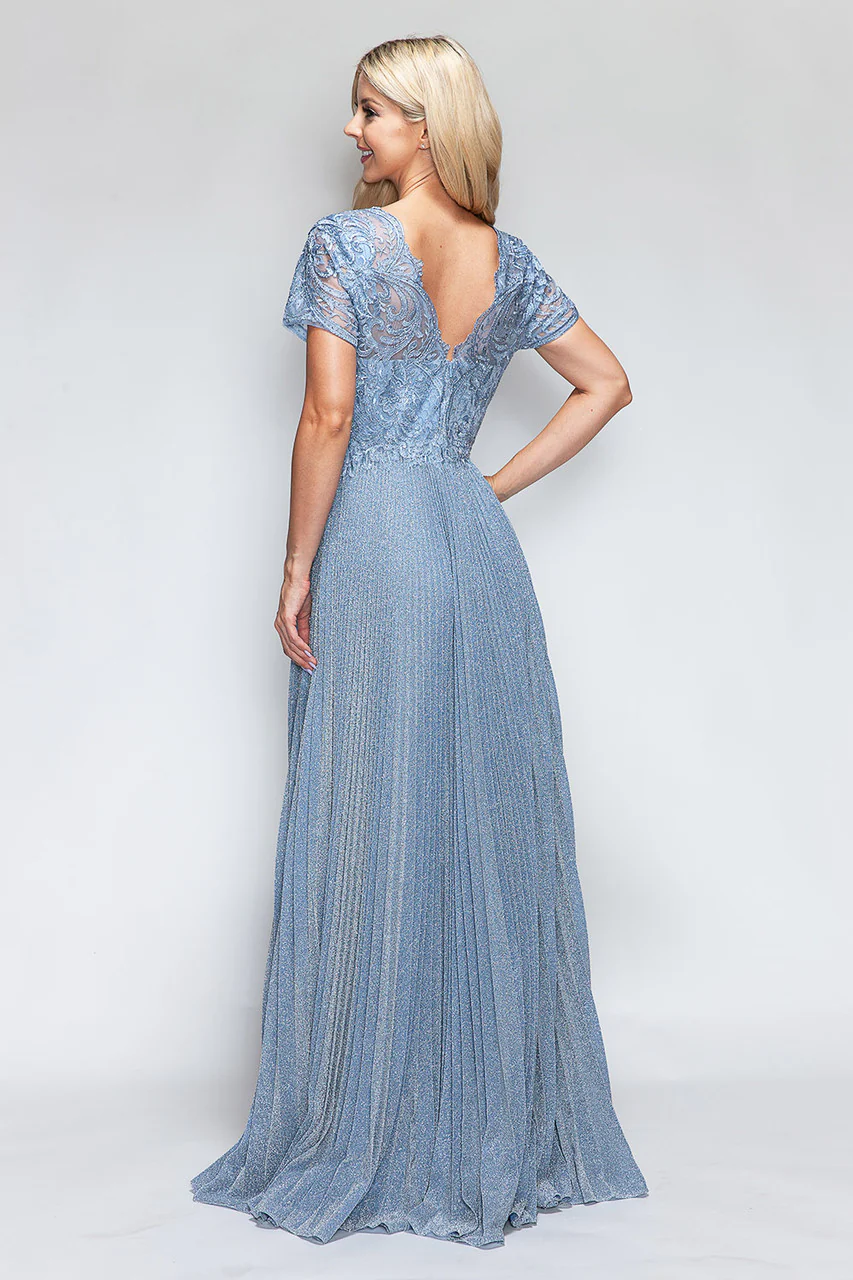 Clearance Champagne Gold Size L Mother Of The Bride Short Sleeve Gown By Lenovia 8139 - Image 10