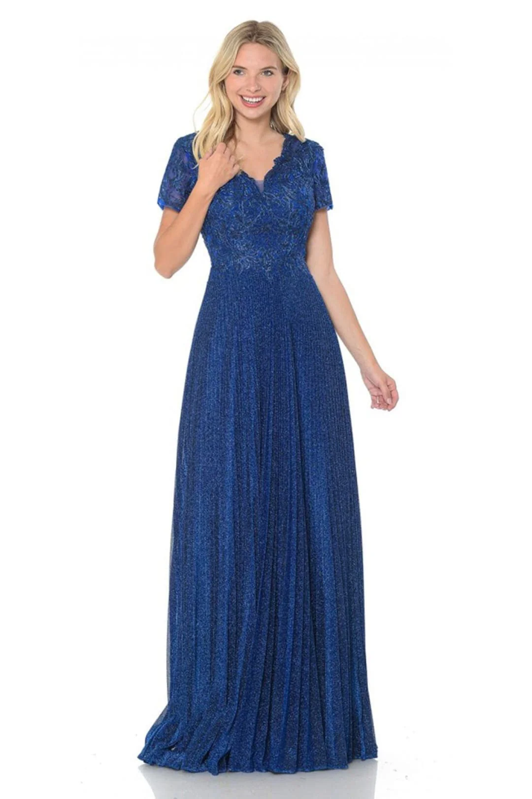 Clearance Champagne Gold Size L Mother Of The Bride Short Sleeve Gown By Lenovia 8139 - Image 14