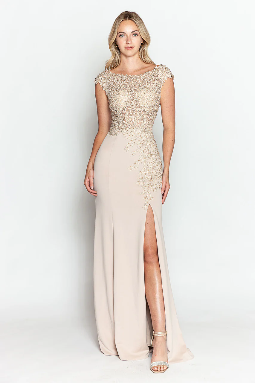 Nude Quinceanera Mom Dresses Mother of the Quince Gowns Lenovia 8343 - Image 11