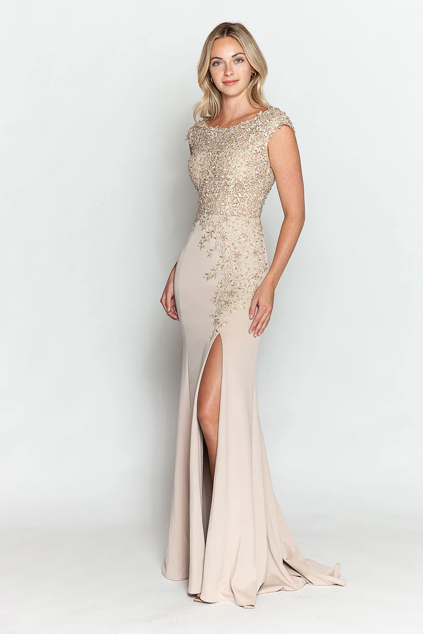 Nude Quinceanera Mom Dresses Mother of the Quince Gowns Lenovia 8343 - Image 12