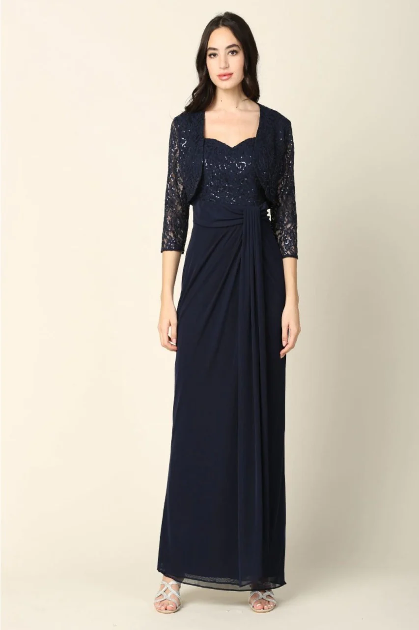 Eva USA 3406 Mother of the Bride Sweetheart 2 Pc Chiffon Bolero Dress - Image 20