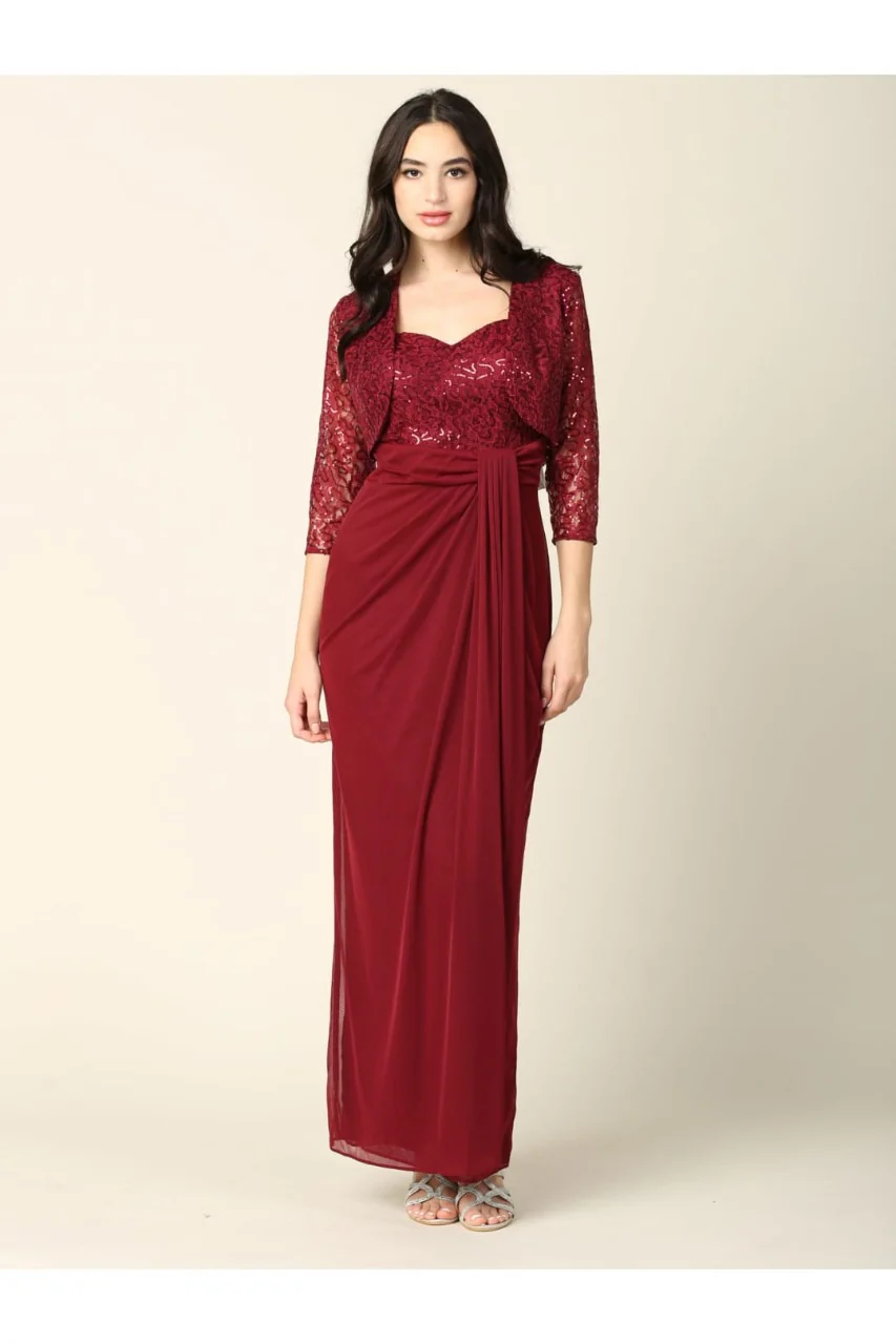 Eva USA 3406 Mother of the Bride Sweetheart 2 Pc Chiffon Bolero Dress - Image 16