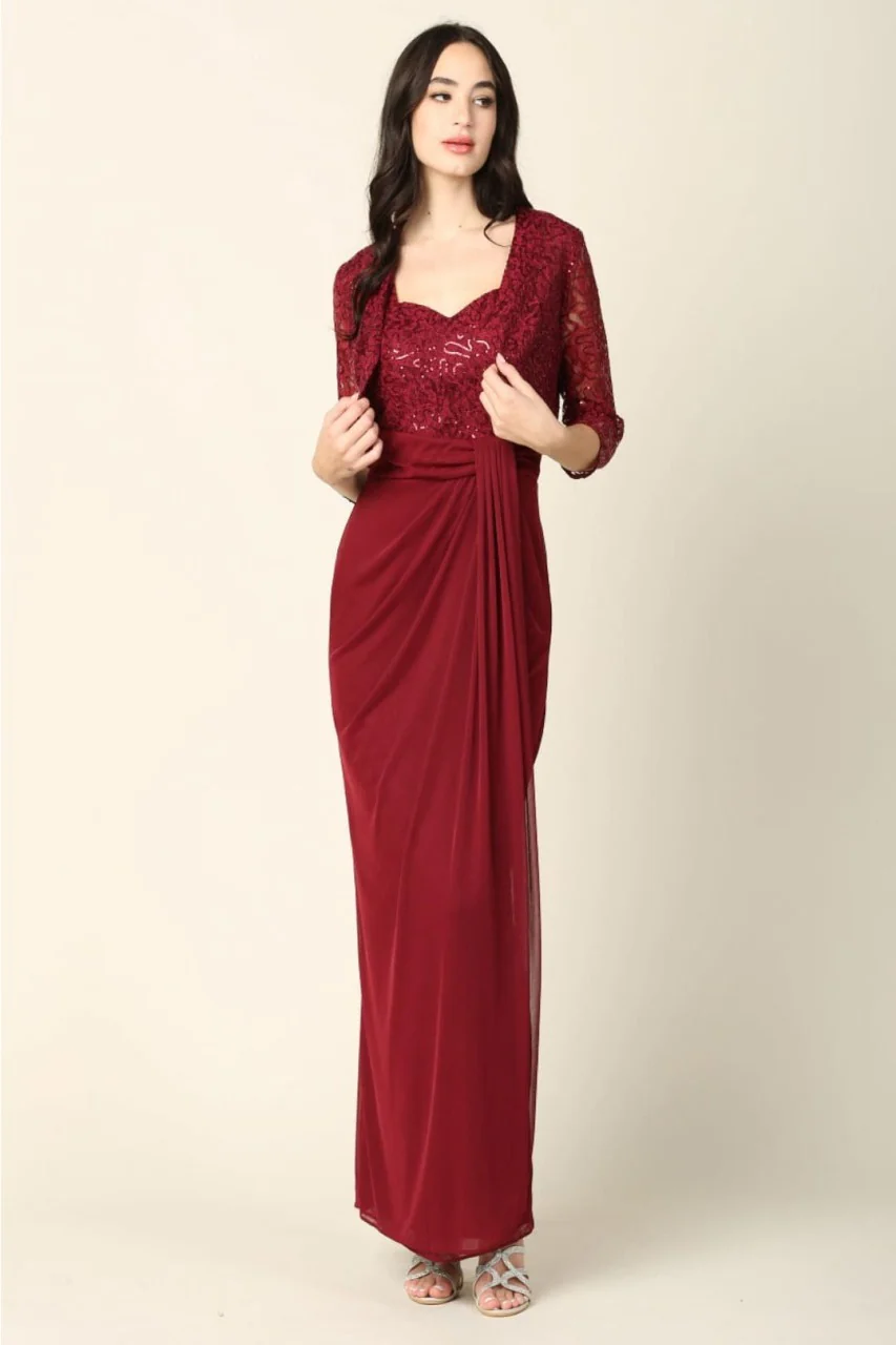 Eva USA 3406 Mother of the Bride Sweetheart 2 Pc Chiffon Bolero Dress - Image 18