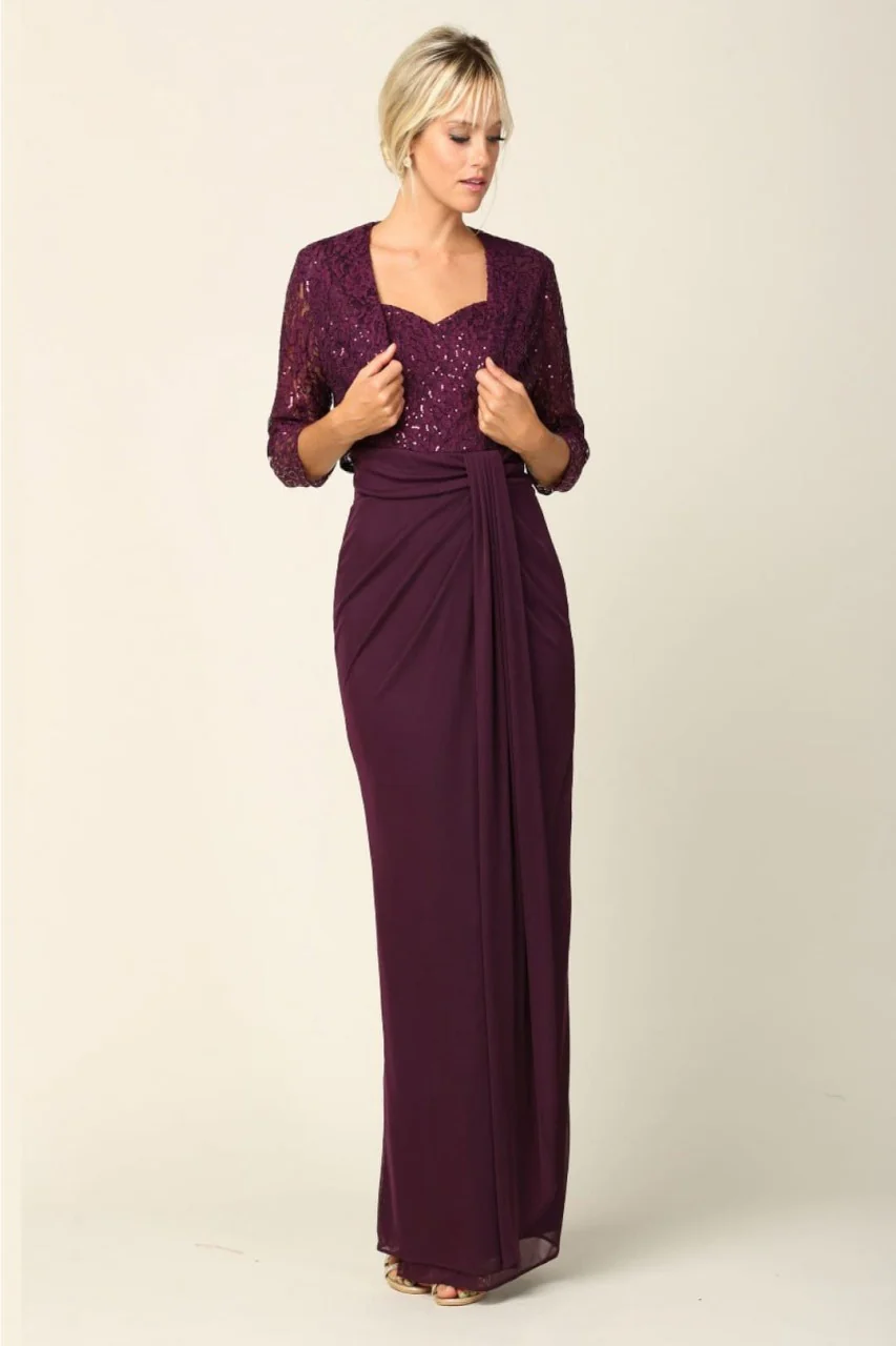 Eva USA 3406 Mother of the Bride Sweetheart 2 Pc Chiffon Bolero Dress - Image 19