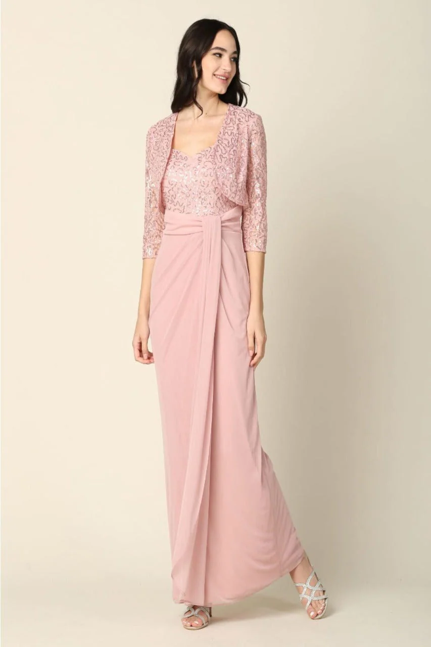 Eva USA 3406 Mother of the Bride Sweetheart 2 Pc Chiffon Bolero Dress - Image 6