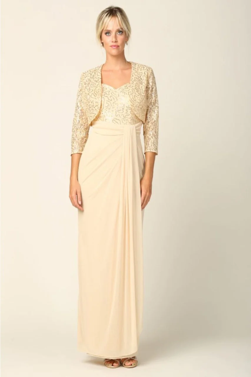 Eva USA 3406 Mother of the Bride Sweetheart 2 Pc Chiffon Bolero Dress - Image 10
