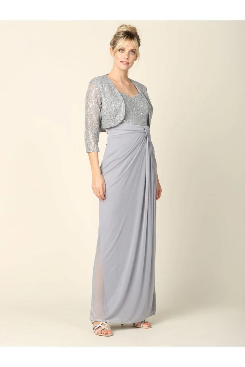 Eva USA 3406 Mother of the Bride Sweetheart 2 Pc Chiffon Bolero Dress - Image 12