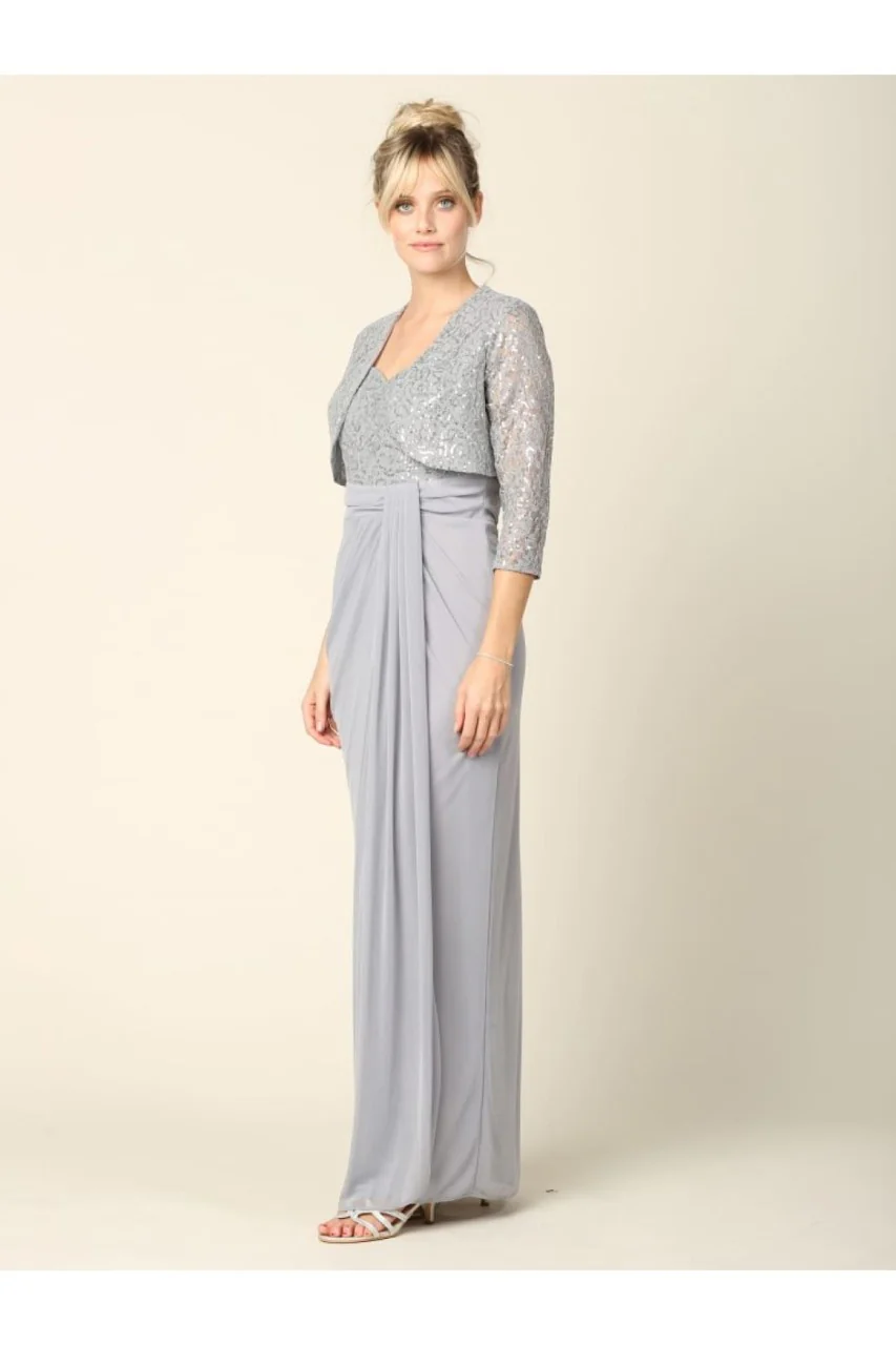 Eva USA 3406 Mother of the Bride Sweetheart 2 Pc Chiffon Bolero Dress - Image 13