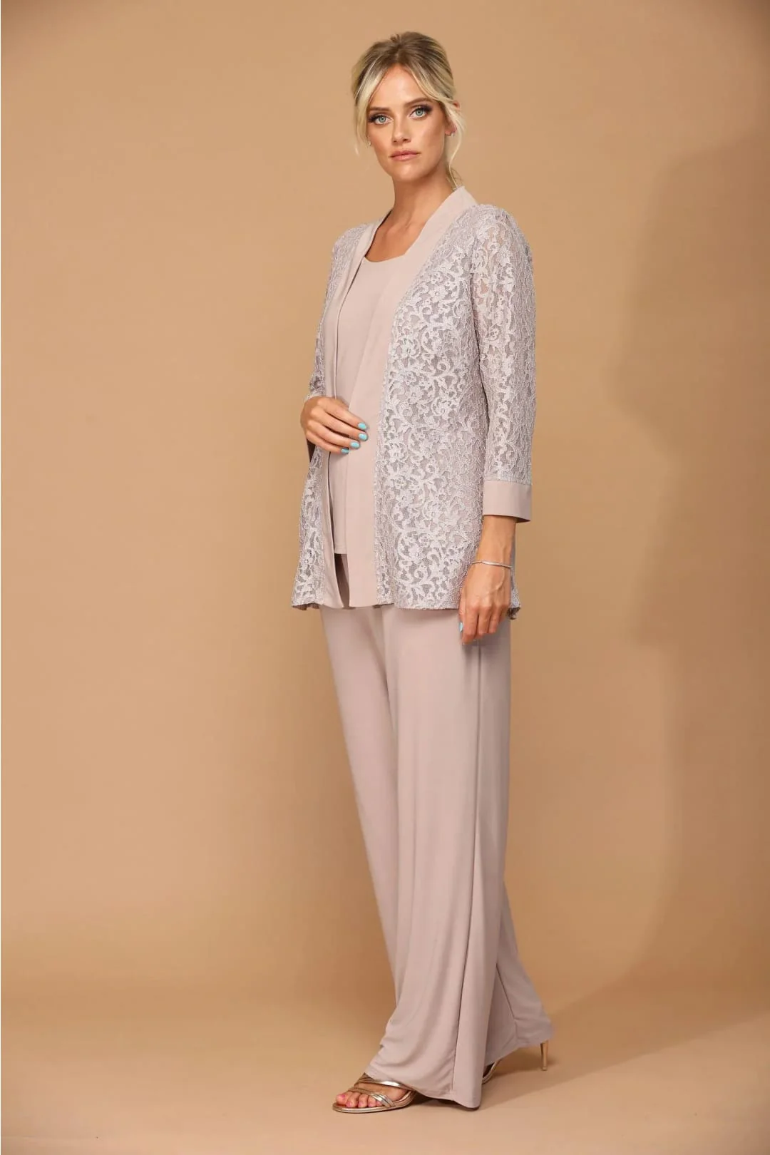 Eva USA 3455 Long Formal Mother of the Bride Jacket Pant Suit - Image 14