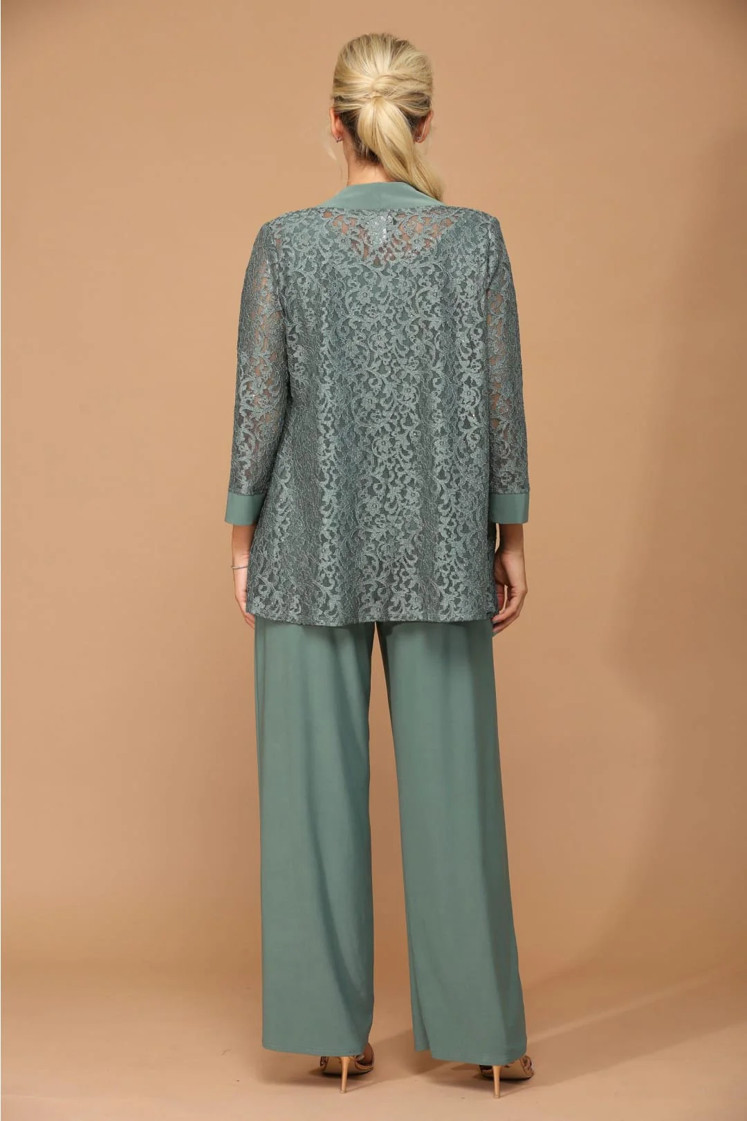 Eva USA 3455 Long Formal Mother of the Bride Jacket Pant Suit - Image 7