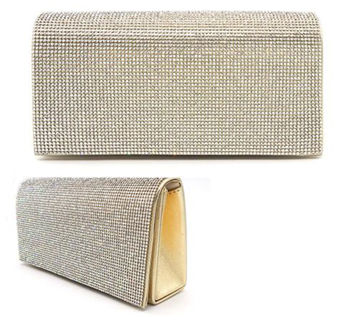 Crystal Rhinestone Clutch Purse – Silver Gold or Black | SKU LA-6128 - Image 9