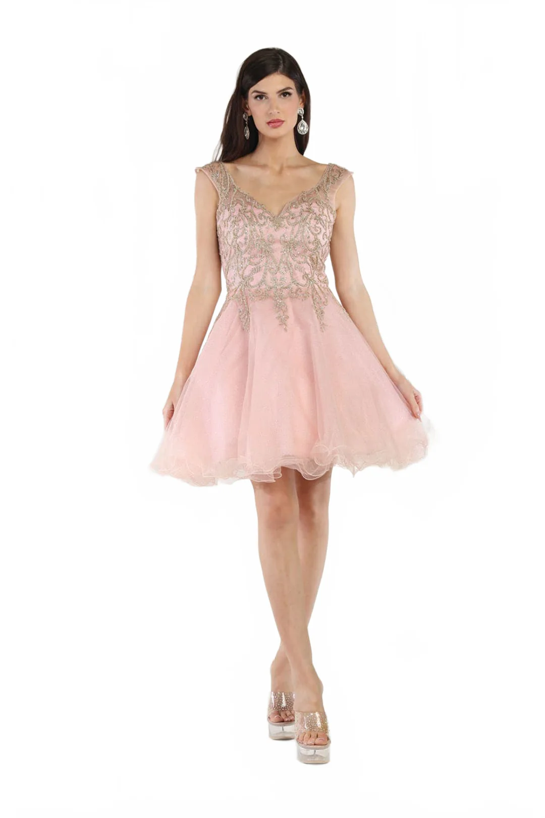 Dama Dresses for Quinceanera in Blush/Gold Style MQ1984 Quince Outfit - Image 4
