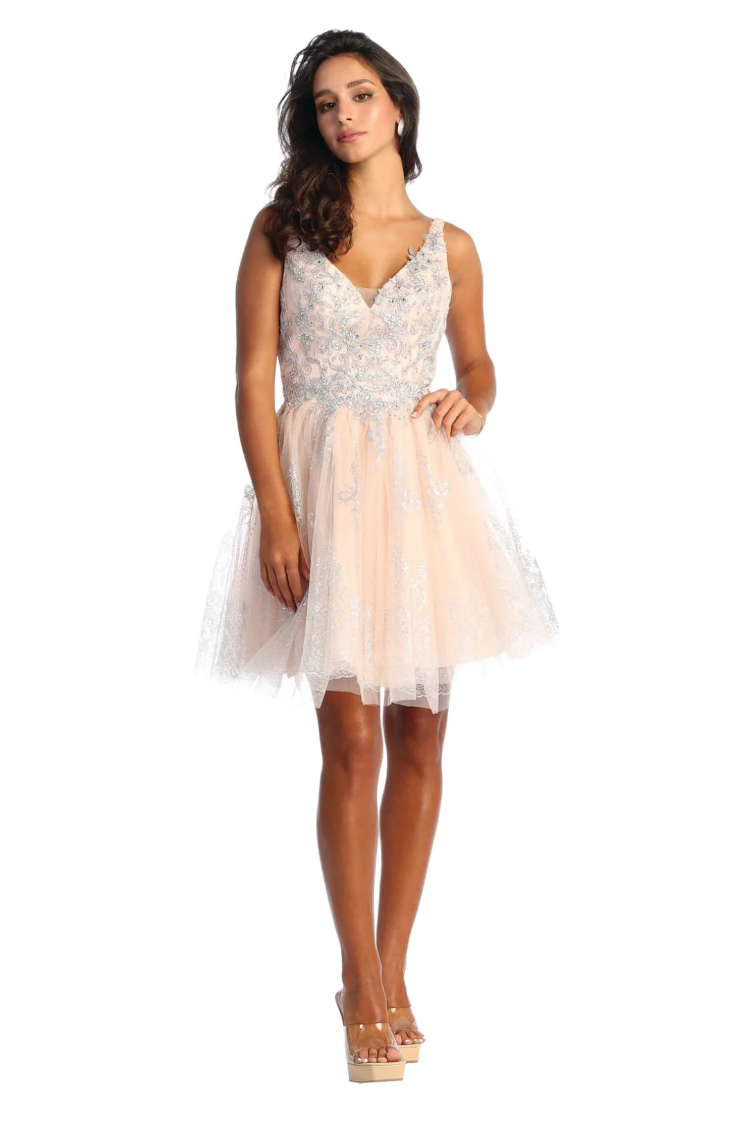 Dama Dresses for Quinceanera in Blush/silver Style MQ1817 Quince Outfit - Image 4