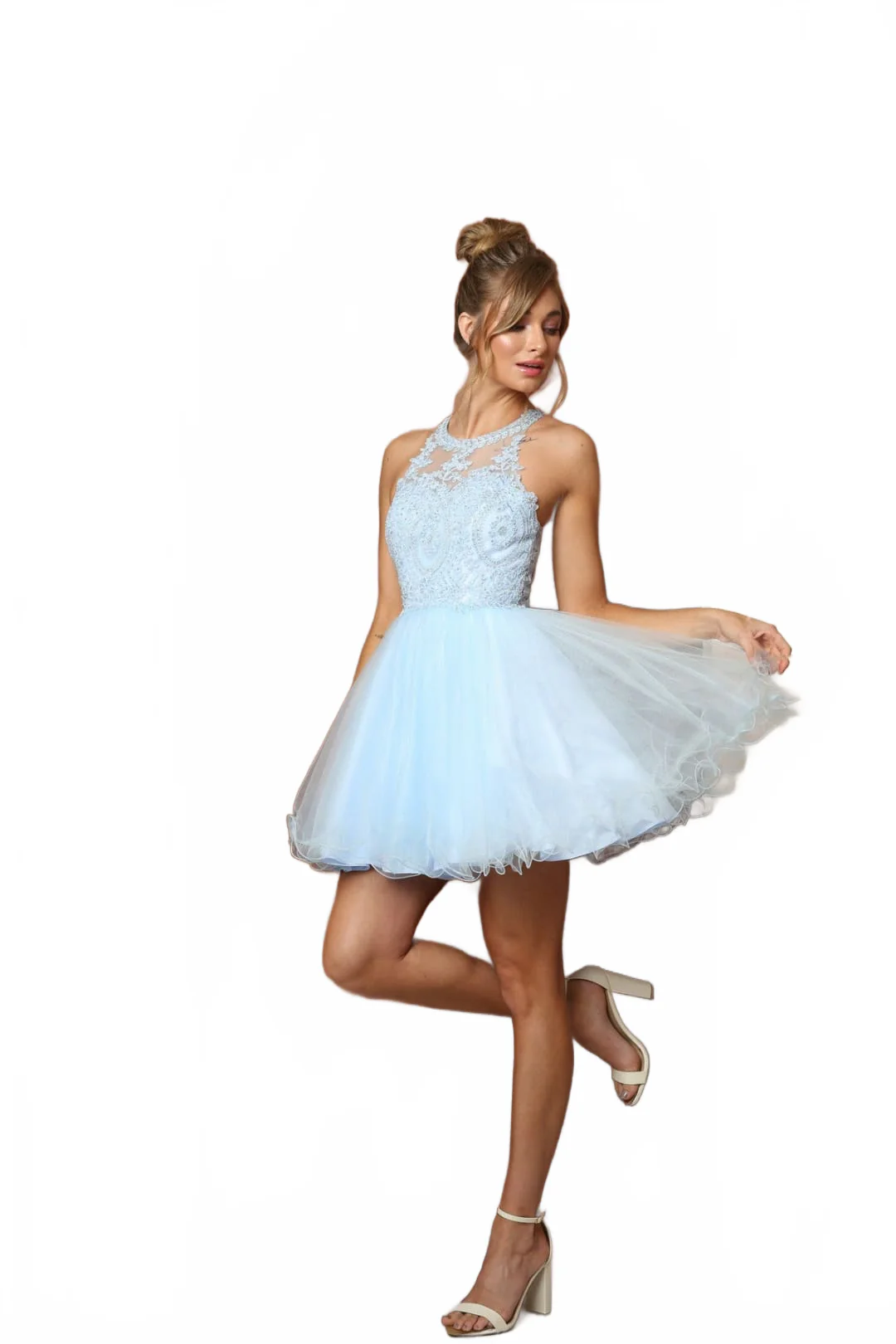 Nox Anabel B652 Ice Blue Dama Dress for Quinceanera Outfit - Image 4
