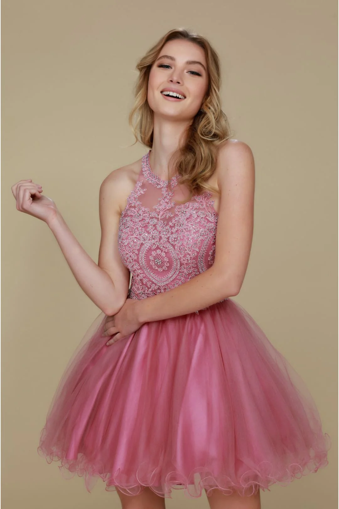 Nox Anabel B652 Rose Dama Quinceanera Dress in Rose - Image 3