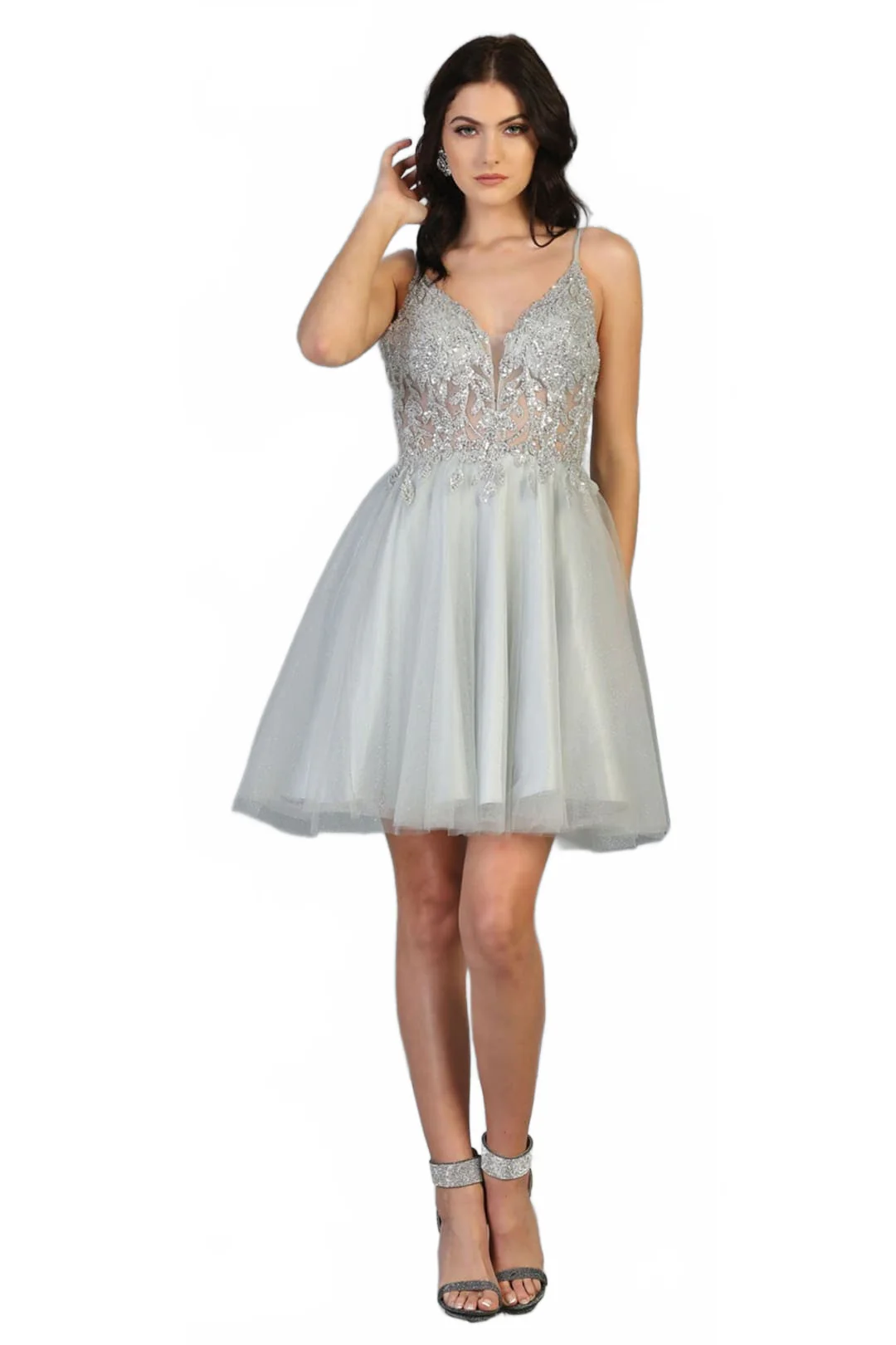 Dama Dresses for Quinceanera in Silver Style MQ1813 Quince Outfit - Image 4