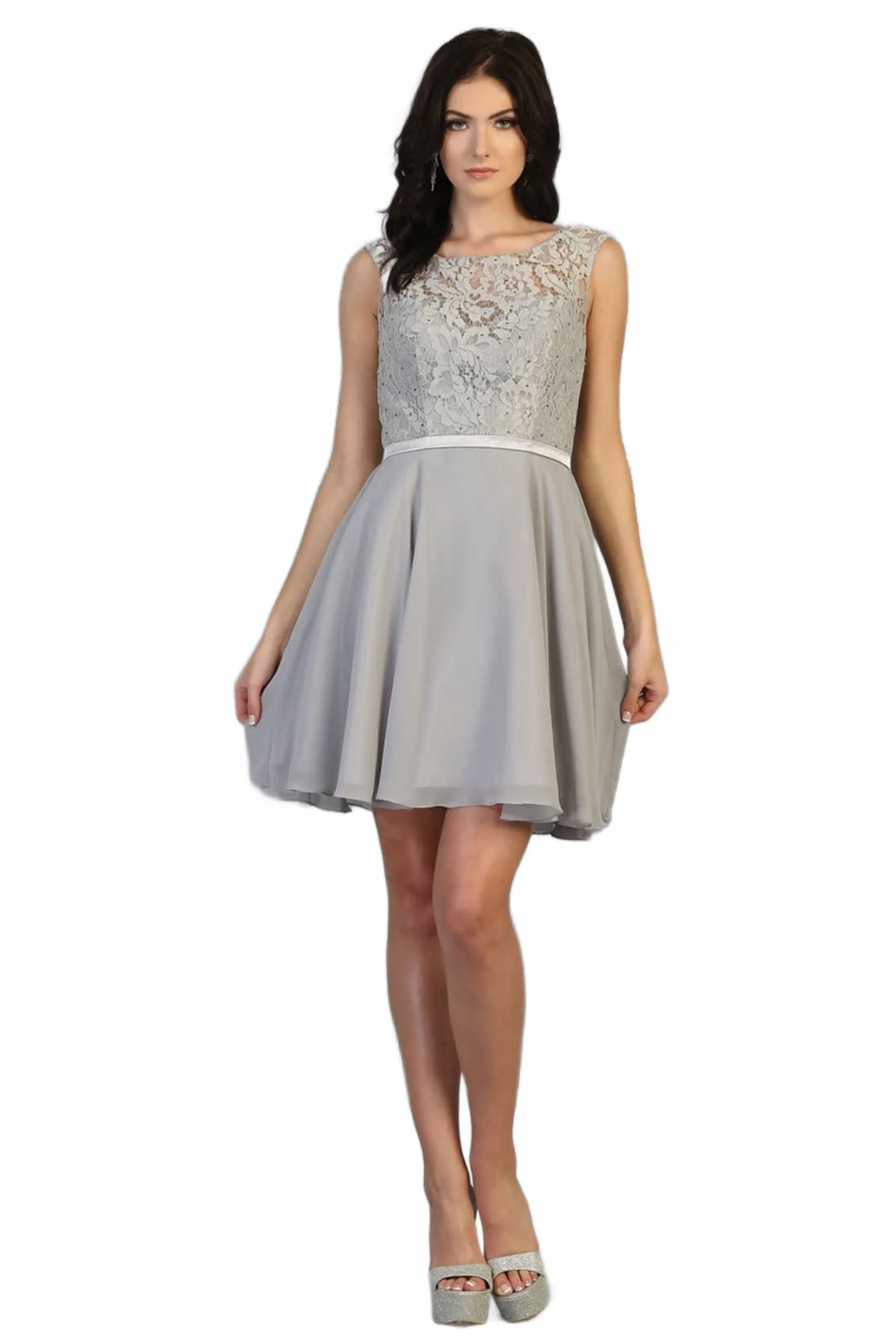 Dama Dresses for Quinceanera in Silver Style MQ1814 Quince Outfit - Image 4