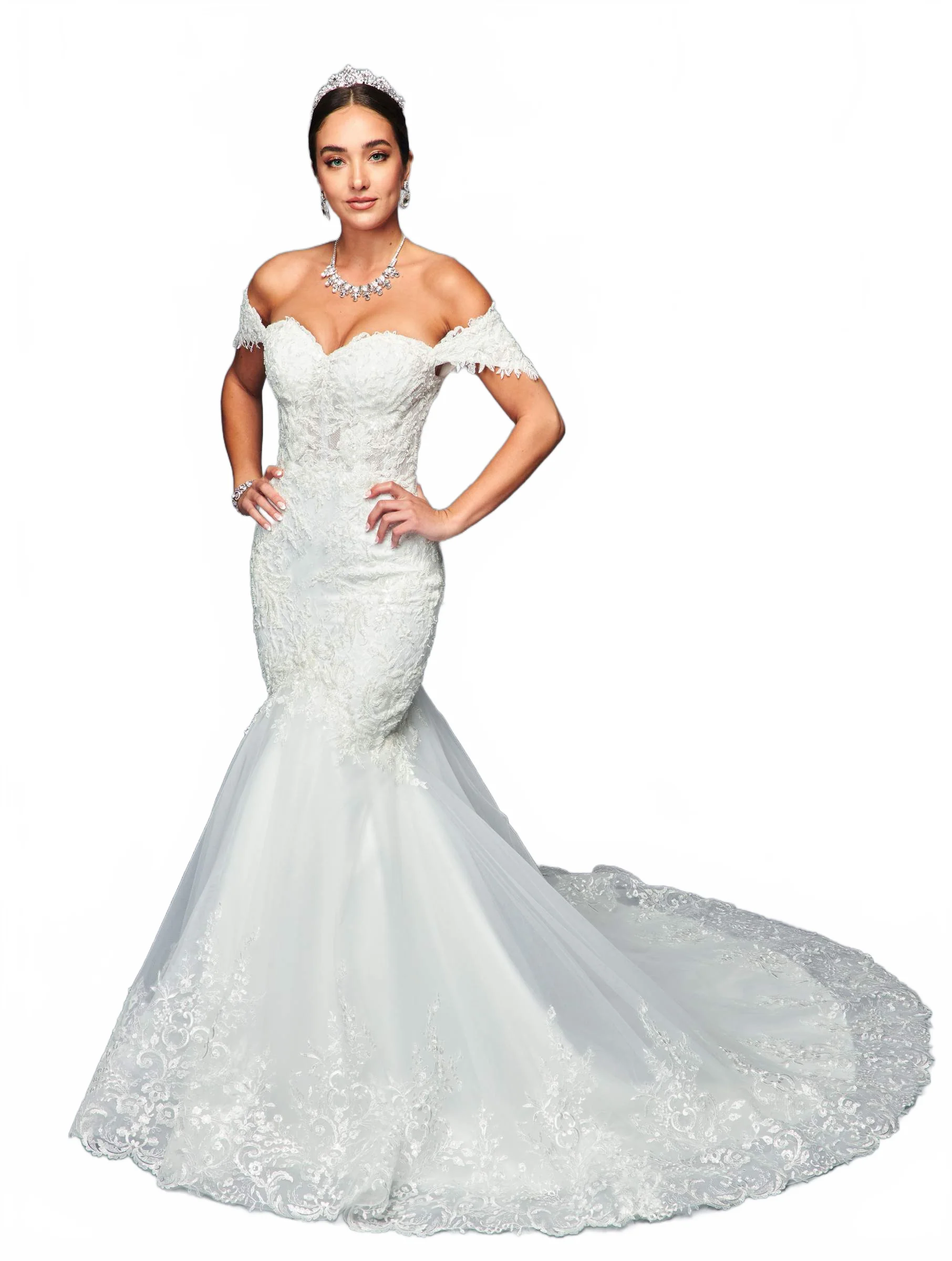 DeKlaire 465 Off-the-Shoulder Mermaid Wedding Dress - Image 4
