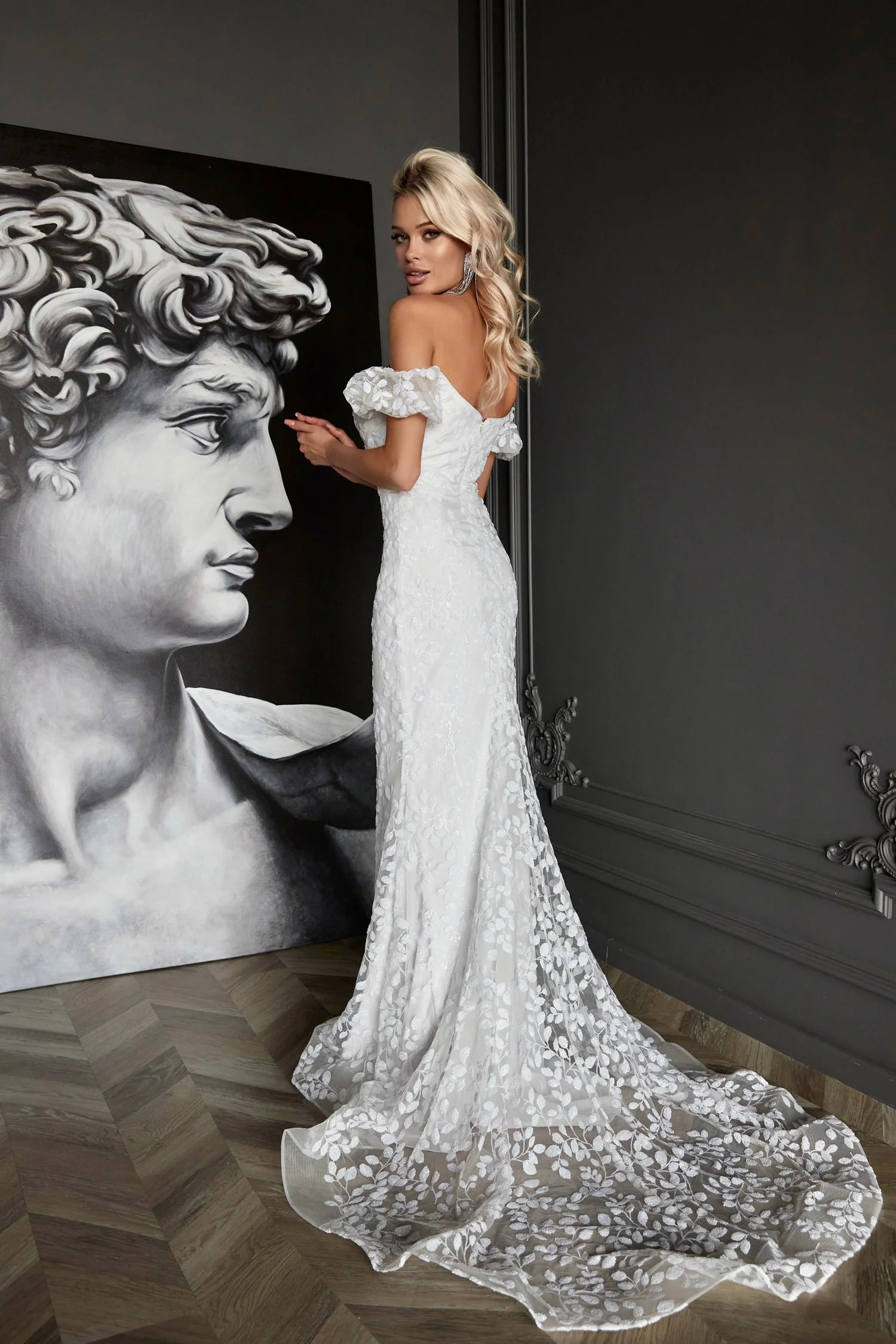 Tina Holly TK024W Wedding Mermaid Off-Shoulder Evening Sequin Dress - Image 2